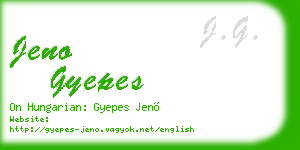 jeno gyepes business card