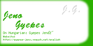 jeno gyepes business card